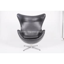 Leather egg chair in black